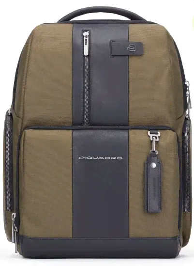 Рюкзак Piquadro Brief2 CA4532BR2/VMN зеленый/черный кожа/ткань-0