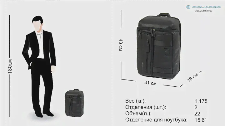 Обзор рюкзака для ноутбука Piquadro DIONISO/Black CA5167W103_N